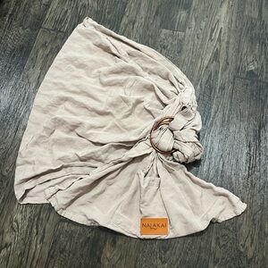 NALAKAI Beige/Taupe Bamboo-Linen Ring Sling with Copper Rings